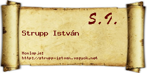 Strupp István névjegykártya